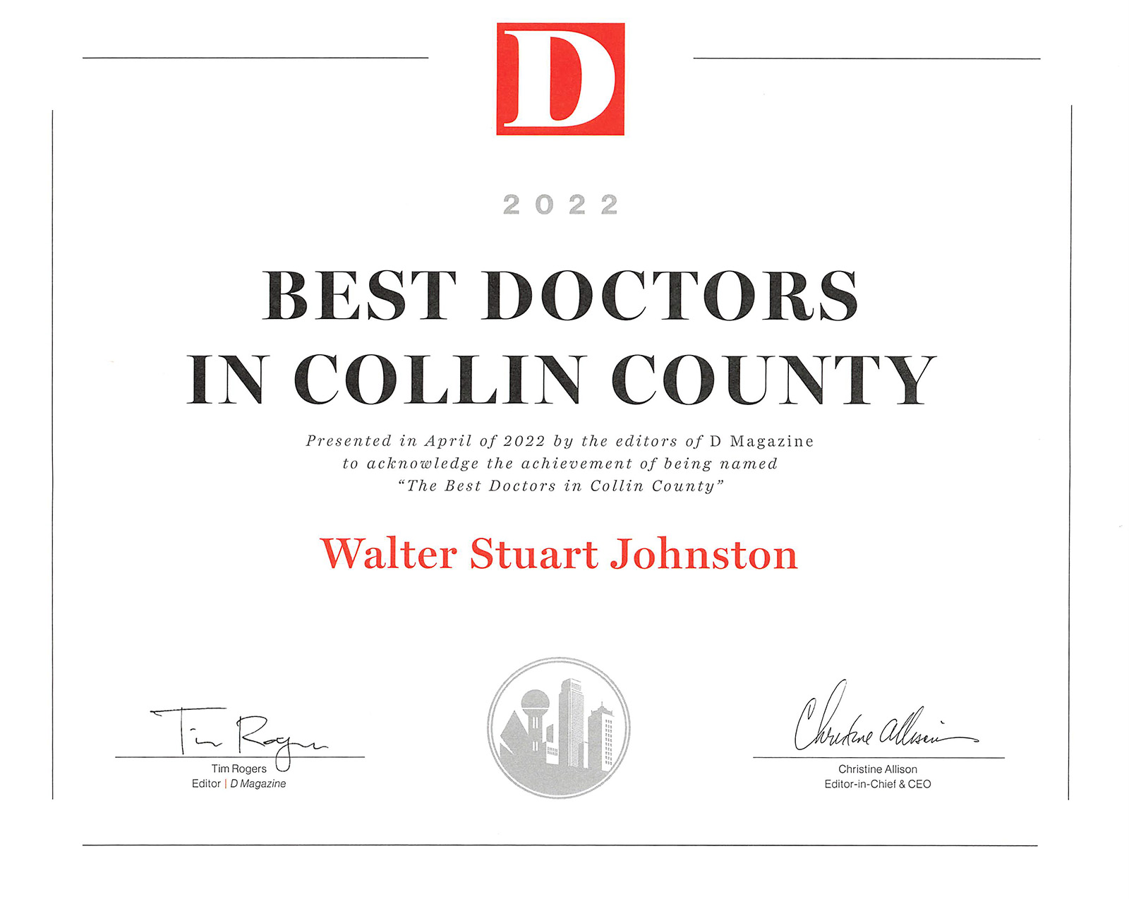 2021 Best Doctors In Dallas Johnston