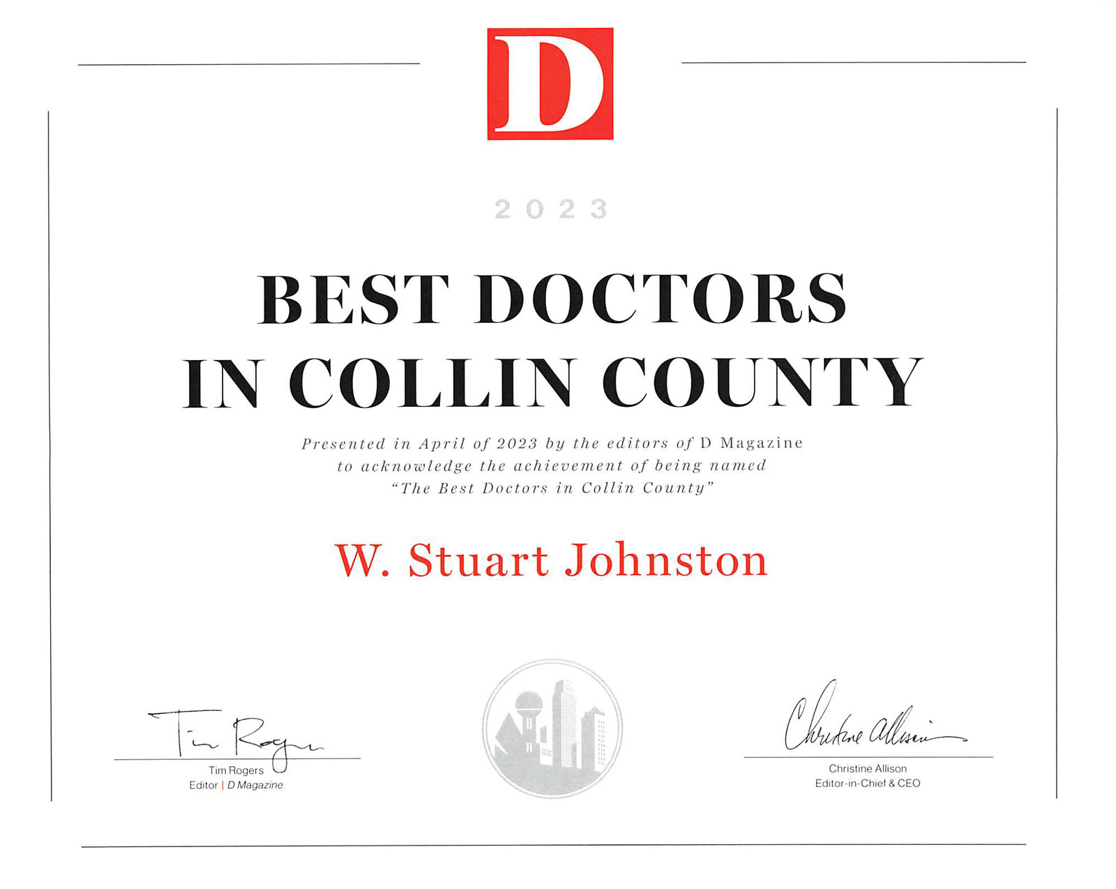 2023 Best Doctors In Dallas Johnston